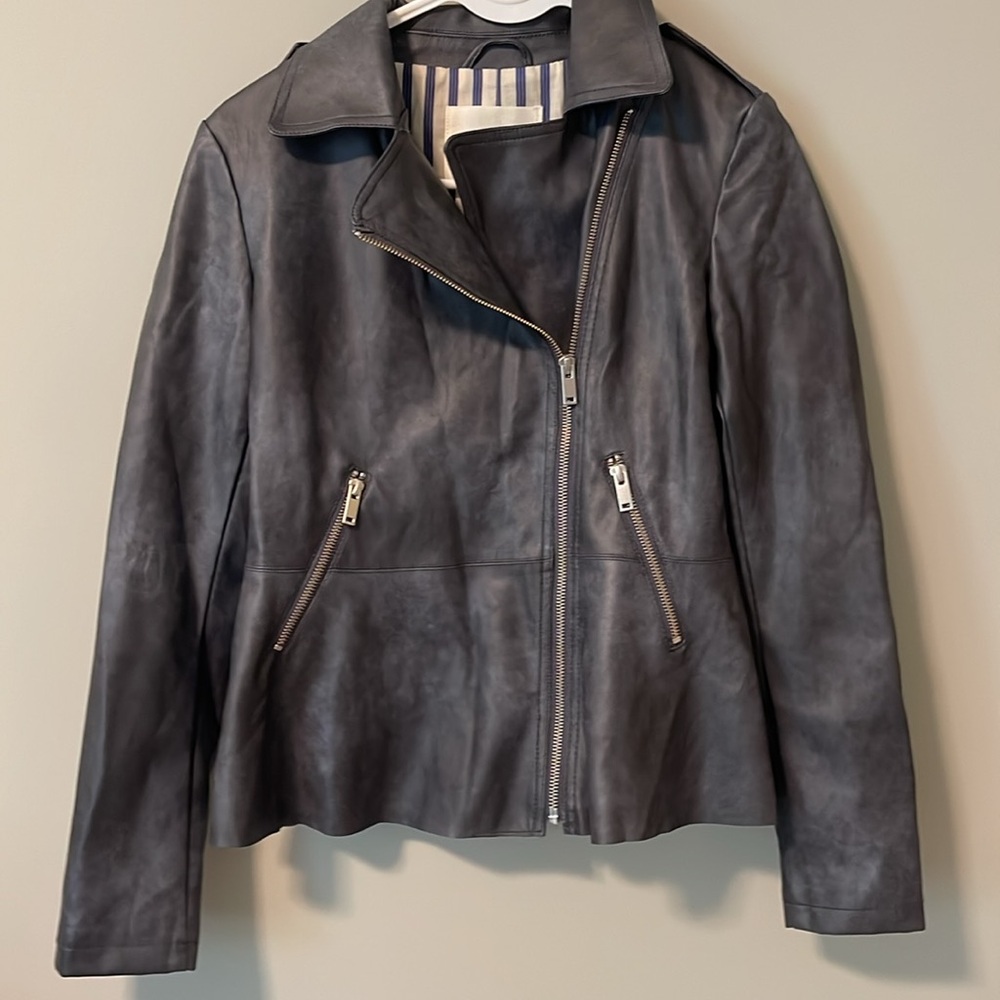 Anthropologie Moto Faux Leather Jacket Size XSmall